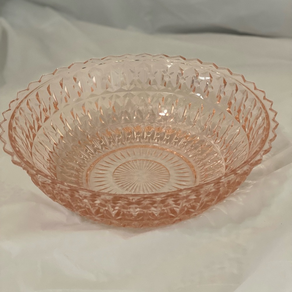 Pink Serving Bowl Jeanette Depression Glass